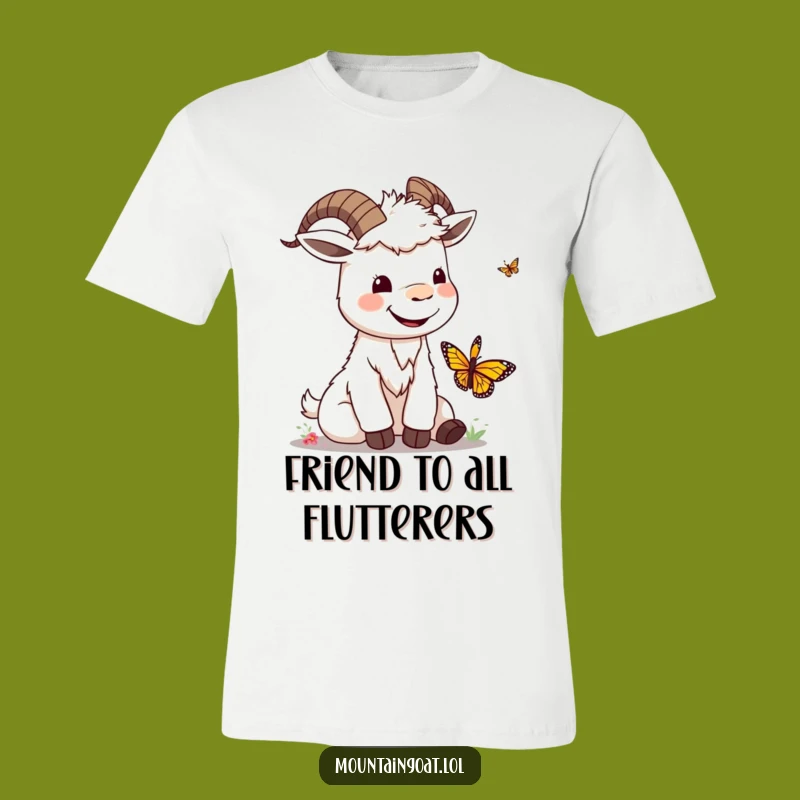 Funny Kawaii Goat & Butterfly T-Shirt: Silly & Sweet Tee
