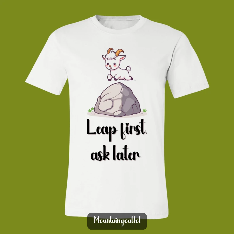 Funny Kawaii Mountain Goat Leap T-Shirt: Hilarious Adventure Tee