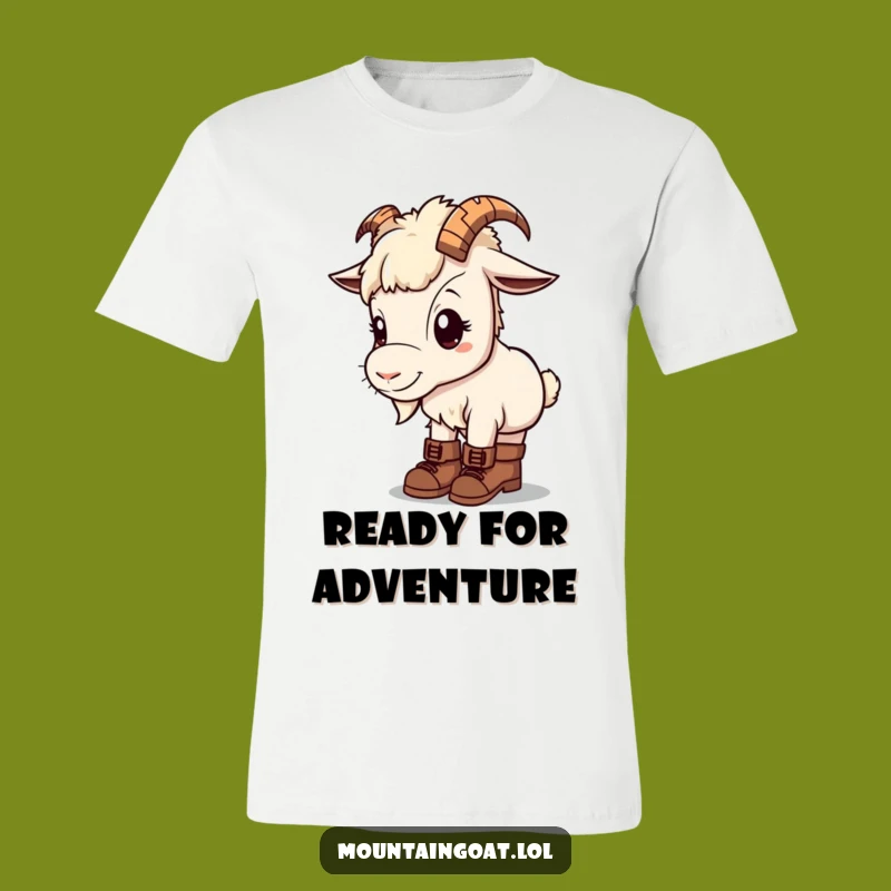Funny Kawaii Mountain Goat Tee: Cute Hiker Adventure Shirt