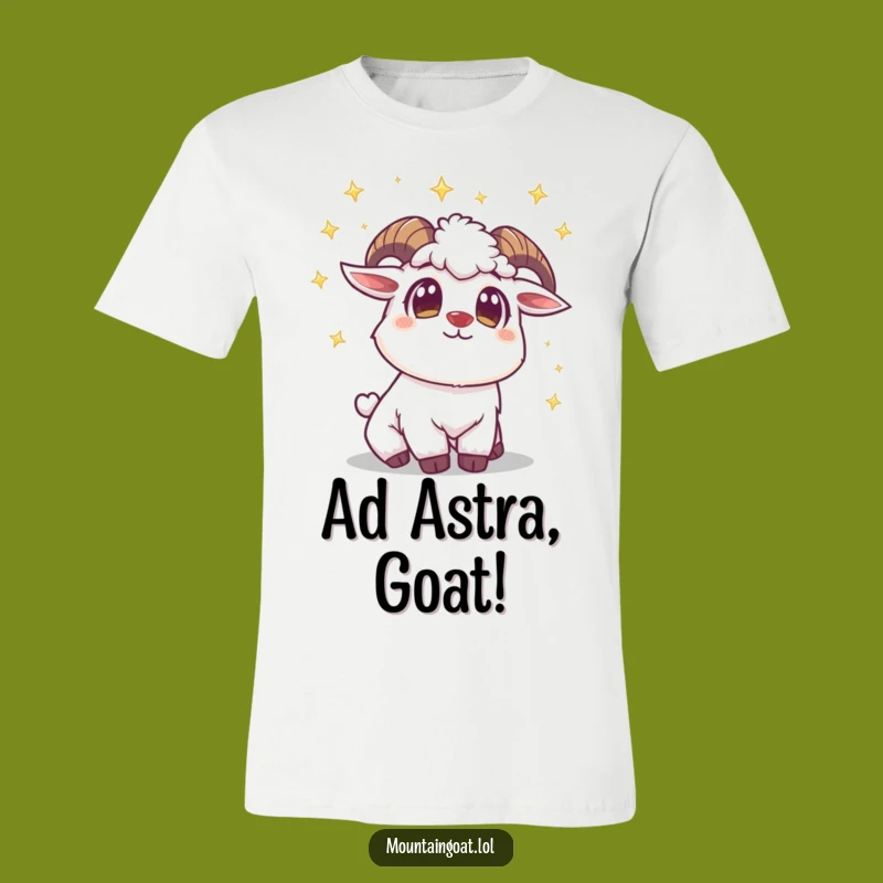 Funny Mountain Goat Star T-Shirt: Dream Big with Cosmic Views!
