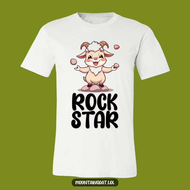 Funny Joyous Goat Pebble Juggling T-Shirt - Happy Go Lucky Tee