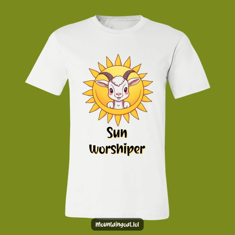 Funny Goat Peeking Sun T-Shirt: Wear a Smile Day and Night