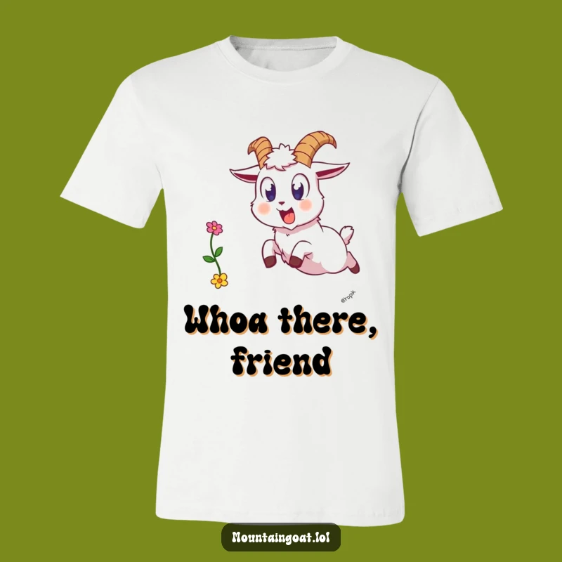 Funny Goat Leap T-Shirt - Surprise Flower Drop Gift Tee