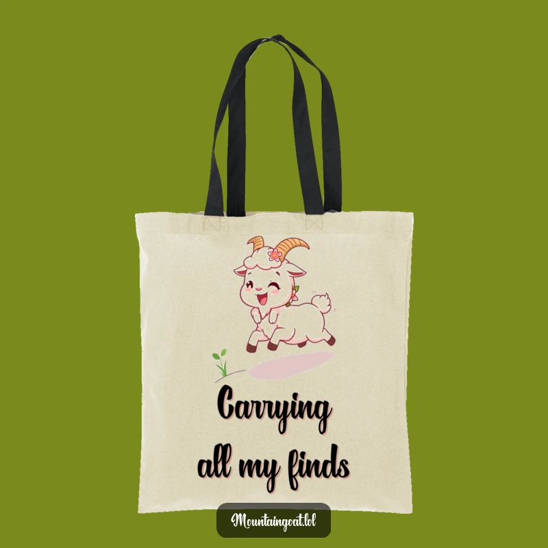 Funny Joyous Goat Flowers Tote Bag: Carry Happiness with Floral Style