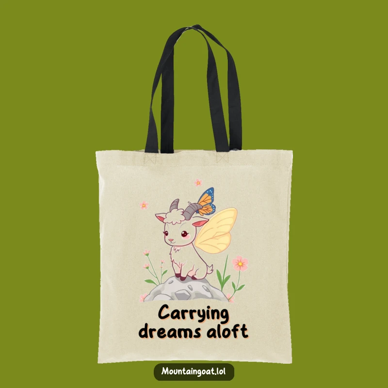 Funny Mountain Goat Butterfly Wings Tote Bag: Whimsical & Practical Eco-Friendly Gift
