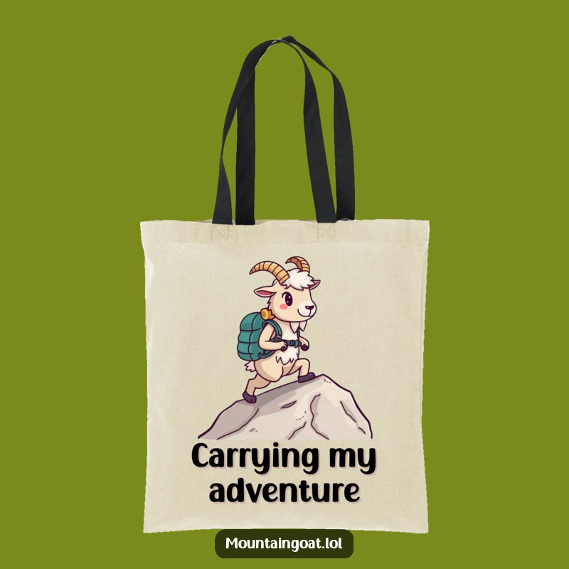 Funny Hiking Goat Tote Bag: Durable Bag for Trail Essentials, Perfect Adventure Gift