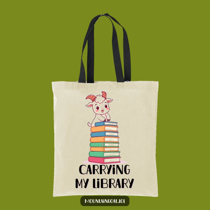 Funny Book Climbing Goat Tote Bag: Carry Your Ambition Cheerfully