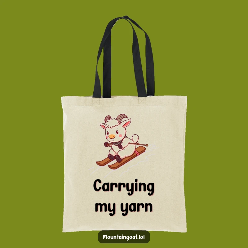 Funny Playful Goat Yarn Ski Tote Bag - Carry Your Fun
