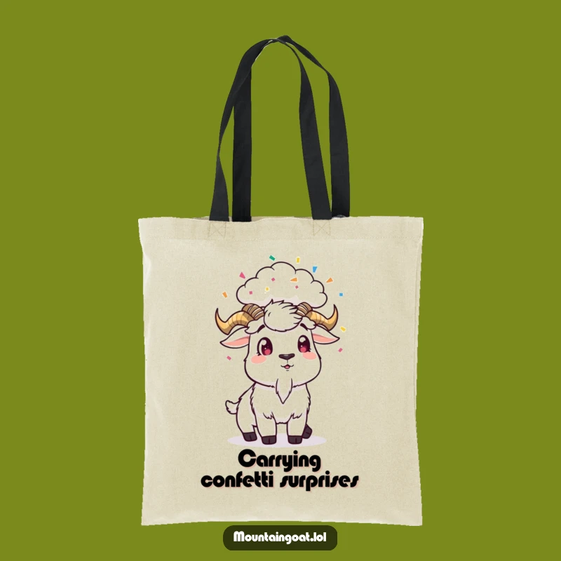 Funny Goat Confetti Tote Bag - Carry Your Party Surprise Gift