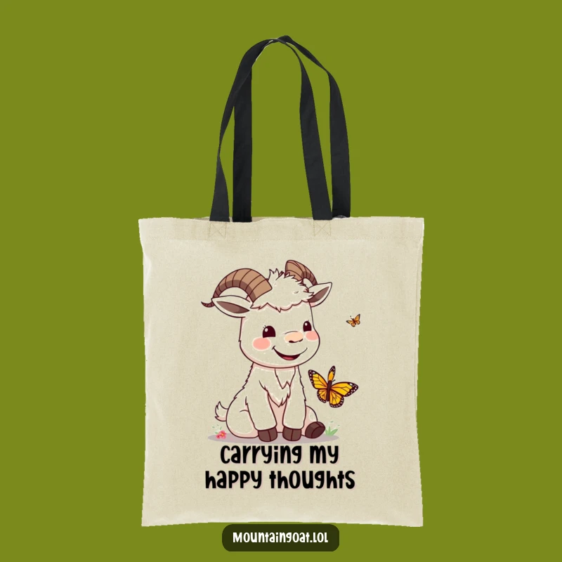Funny Kawaii Goat & Butterfly Tote Bag: Carry Smiles Everywhere
