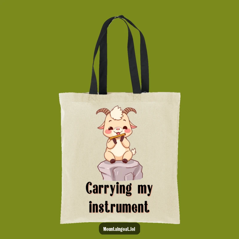 Funny Kawaii Goat Flute Player Tote Bag - Practical Music Gift