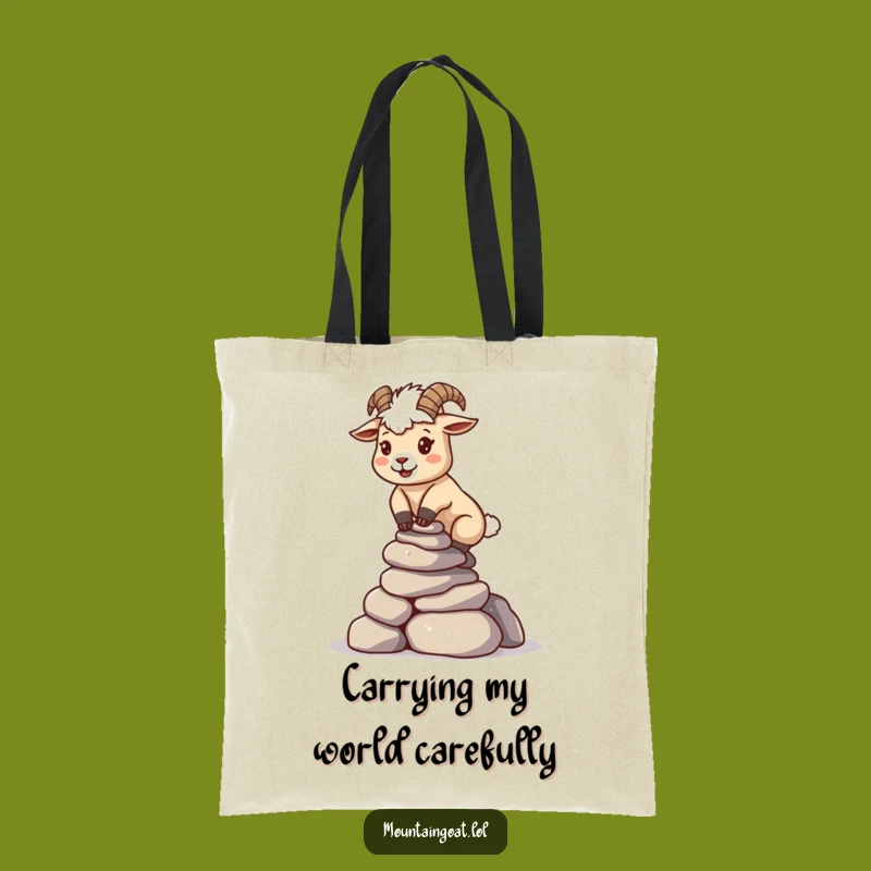 Funny Kawaii Goat Rock Balance Tote Bag - Practical Determination Gift