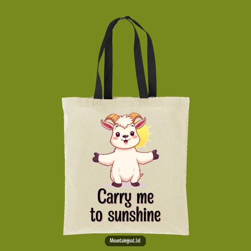 Funny Kawaii Goat Tote Bag: Sunny Days Ahead, Practical Funny Gift Accessory