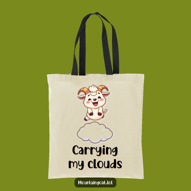 Funny Mountain Goat Tote Bag: Carry Your Grin with this Leaping Goat