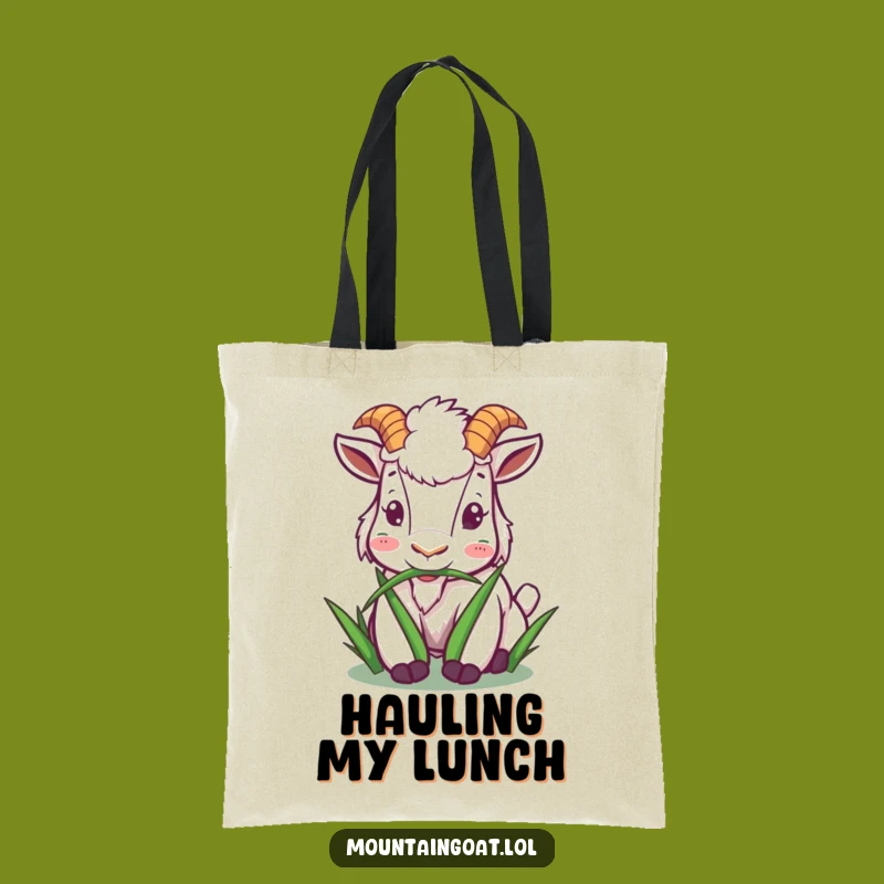 Funny Goat Munching Tote Bag: Carry Your Snacks with Style