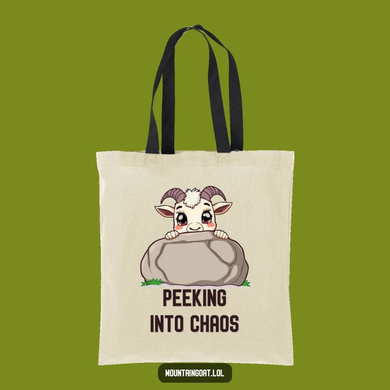 Funny Curious Goat Tote Bag - Peek-a-Boo Carryall Gift