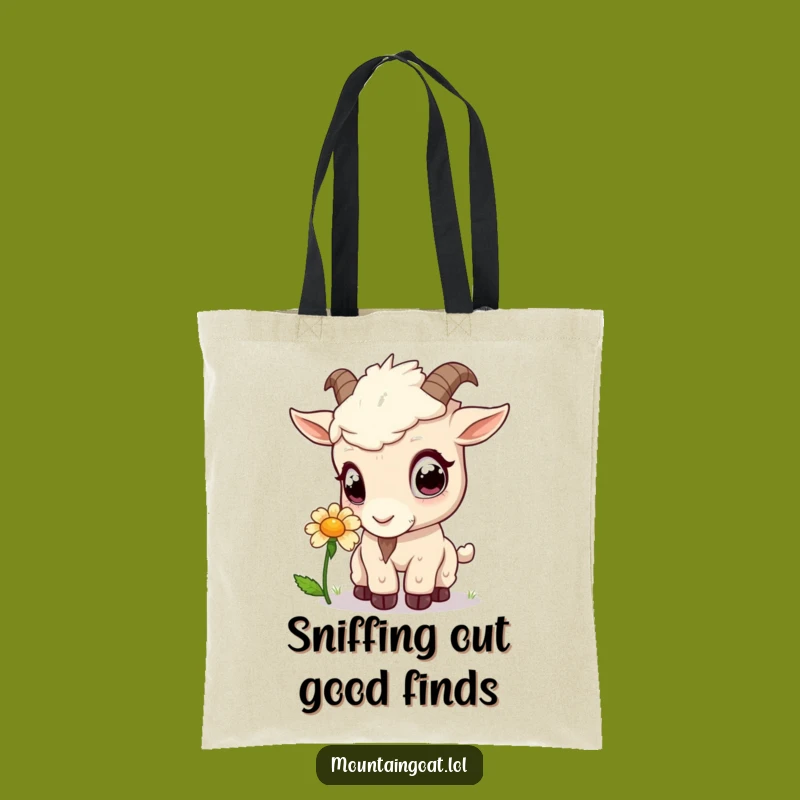 Funny Kawaii Goat Flower Sniff Tote Bag - Practical Cute Gift